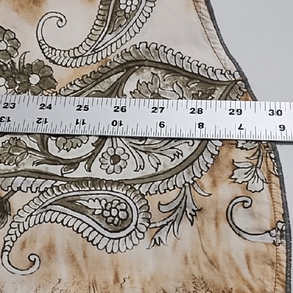 Western Snap Down Cowboy Rodeo Shirt Wood Snaps Natural Cotton Paisley Print - Picture 5 of 13